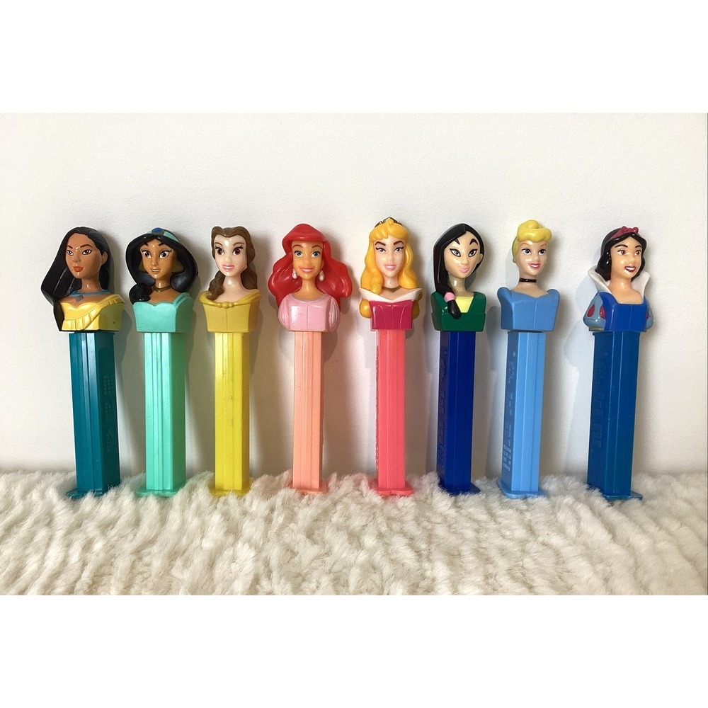 Disney Princess PEZ Candy Dispensers 8 Characters Cinderella Sleeping Snow Mulan
